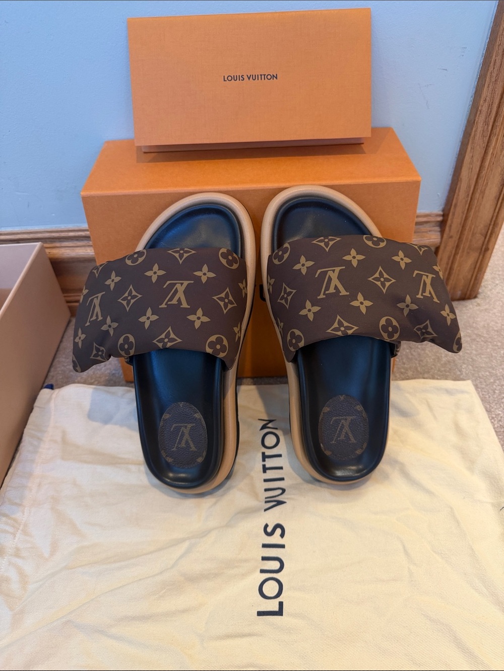 🤎Louis Vuitton Pool Pillow Monogram Slide Sandals